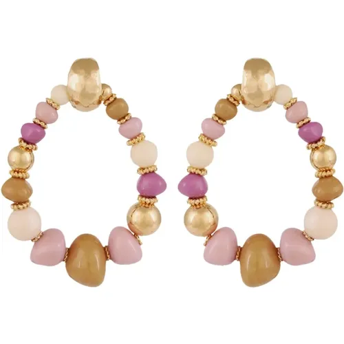 Biba Earrings Gold/ Lila , Damen, Größe: ONE Size - Gas Bijoux - Modalova
