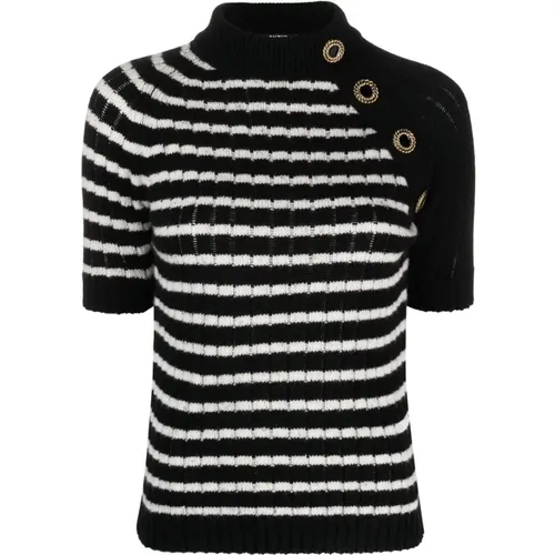 Striped Cashmere Sweater , female, Sizes: M, S, L, XS - Balmain - Modalova
