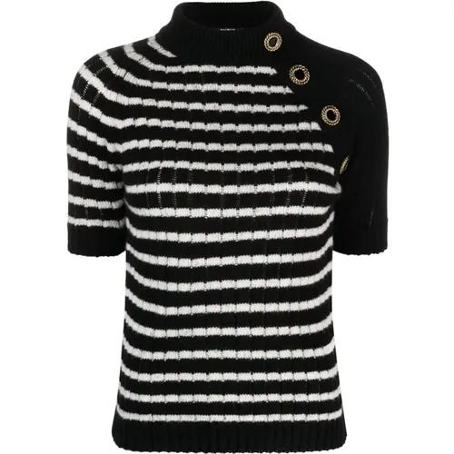 Striped Cashmere Sweater , female, Sizes: S, XS - Balmain - Modalova