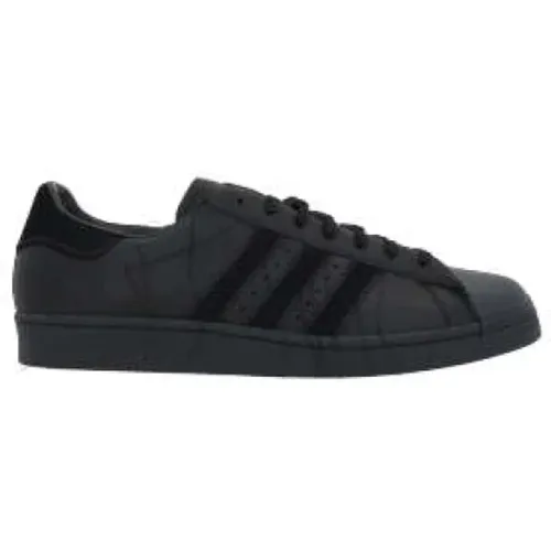 Schwarze Leder Low-Top Sneakers mit 3-Stripes Detail - Y-3 - Modalova