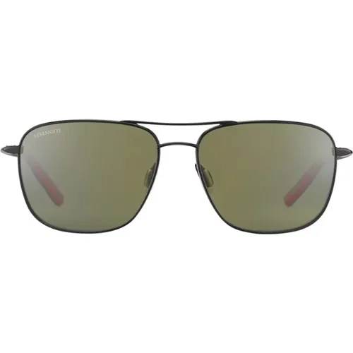Black Gloss Spello Sunglasses , unisex, Sizes: 58 MM - Serengeti - Modalova