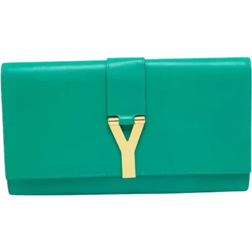 Pre-owned Leather clutches , female, Sizes: ONE SIZE - Yves Saint Laurent Vintage - Modalova