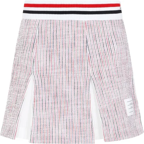 Multicolour Box Pleated Mini Skirt , female, Sizes: XS - Thom Browne - Modalova