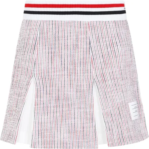 Multicolour Box Pleated Mini Skirt , female, Sizes: XS, S - Thom Browne - Modalova