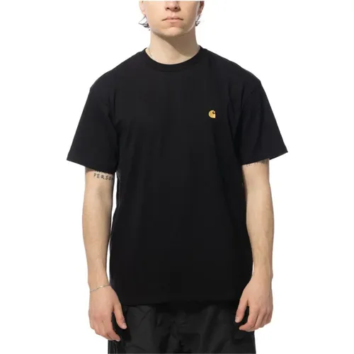 Minimalistisches Schwarzes Logo T-Shirt , Herren, Größe: L - Carhartt WIP - Modalova