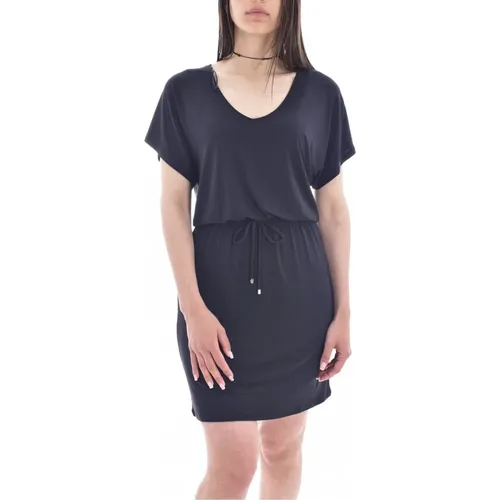 Short V-Neck Stretch Dress , female, Sizes: S, M - Emporio Armani - Modalova