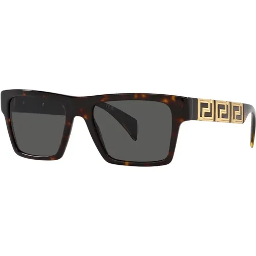 Stylische Sonnenbrille,Schwarze/Graue Sonnenbrille - Versace - Modalova