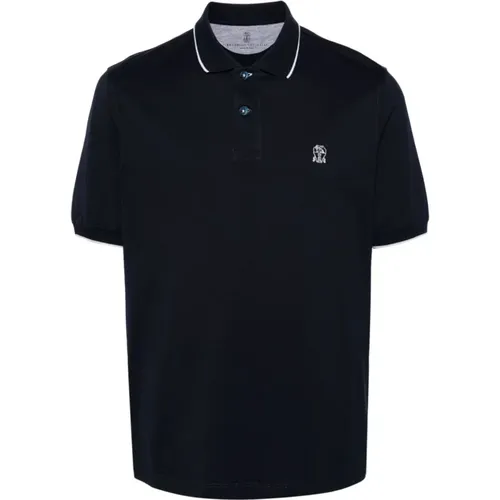 Logo Polo T-Shirts , Herren, Größe: L - BRUNELLO CUCINELLI - Modalova