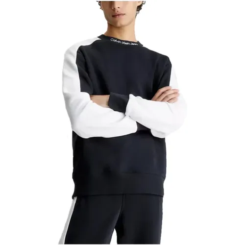 Colorblock Sweater mit Rundhalsausschnitt , Herren, Größe: L - Calvin Klein - Modalova