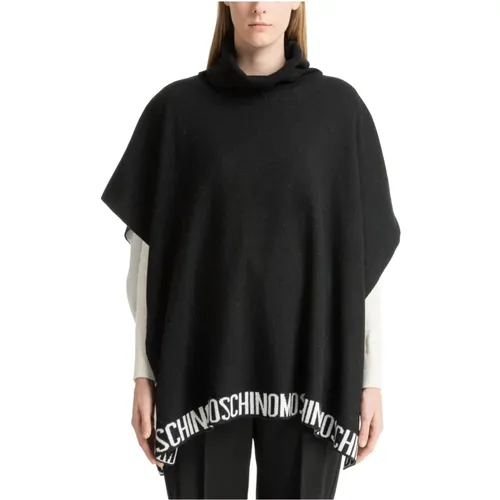 Plain Logo Poncho , female, Sizes: ONE SIZE - Moschino - Modalova