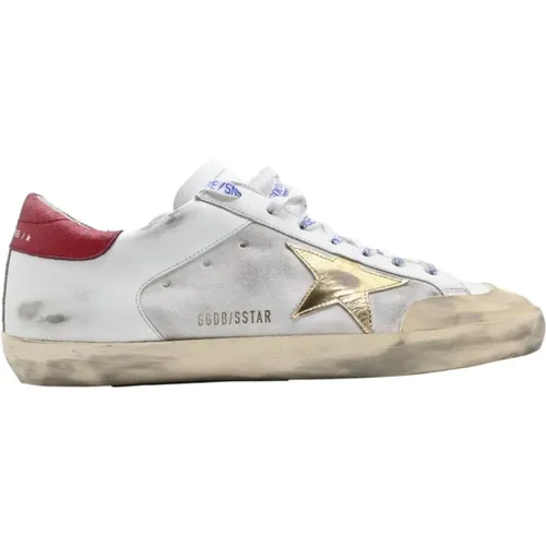 Superstar White Gold Dark Red Sneakers , female, Sizes: 10 UK - Golden Goose - Modalova