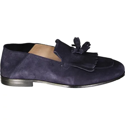 Blaue Loafer Schuhe mit Fransendetail - Salvatore Ferragamo - Modalova