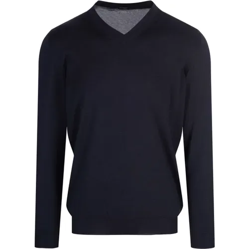 Silk Cashmere V-Neck Sweater , male, Sizes: L, XL, M - Kiton - Modalova