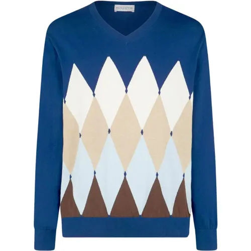 Diamond V Neck Sweater , male, Sizes: 4XL - Ballantyne - Modalova