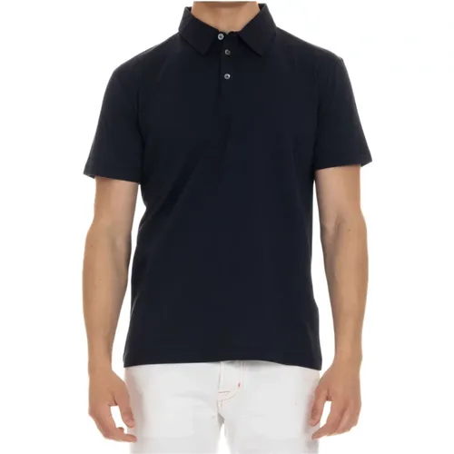Blaues Baumwoll-Jersey-Poloshirt , Herren, Größe: S - Roberto Collina - Modalova