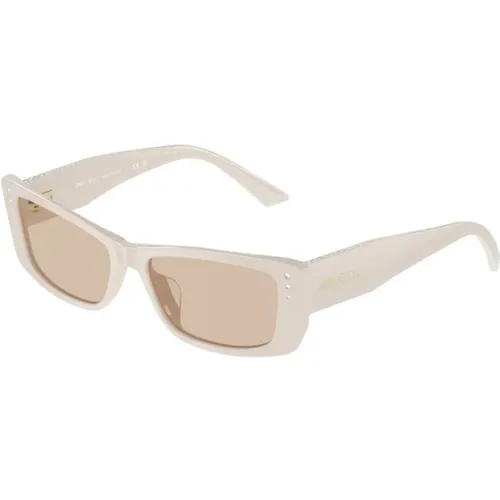 Stilvolle Sonnenbrille braune helle Gläser , Damen, Größe: 55 MM - Jimmy Choo - Modalova