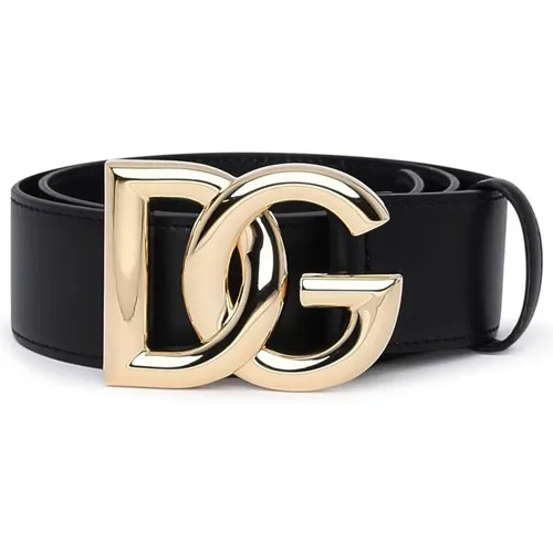 Logo Ledergürtel , Damen, Größe: 95 CM - Dolce & Gabbana - Modalova