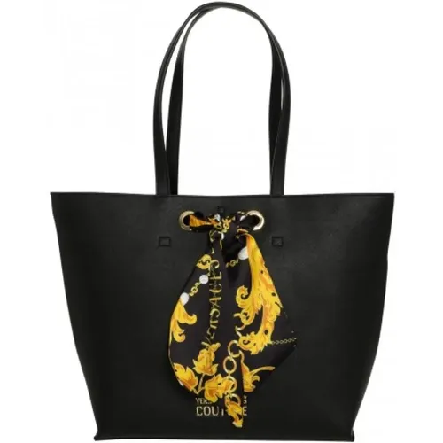 Eco-leather Shopper with Metal Branding , female, Sizes: ONE SIZE - Versace - Modalova