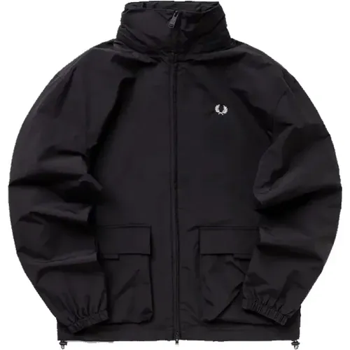 Schwarze Reißverschluss-Outdoor-Jacke - Fred Perry - Modalova