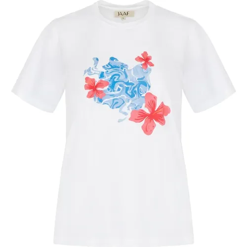Hibiscus Print Cotton T-Shirt , female, Sizes: M, S, L, XS - Jaaf - Modalova