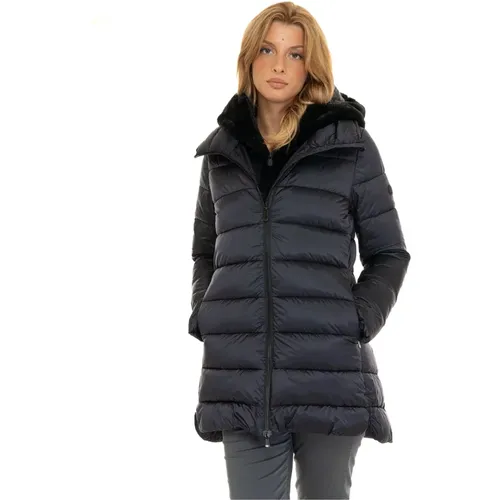 Quilted Matilda Coat with Faux Fur , female, Sizes: 3XL, S, XL, M, 2XL - Save The Duck - Modalova