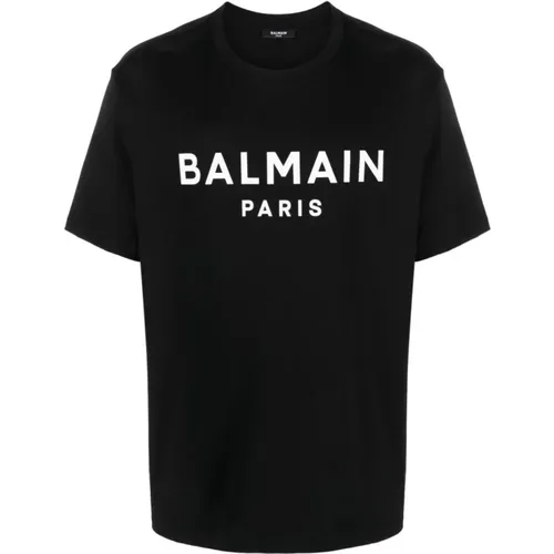 Logo Print Crew Neck T-shirt , male, Sizes: M, S - Balmain - Modalova