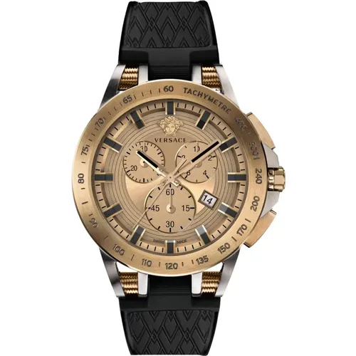 Sport Tech Chronograph Watch , male, Sizes: ONE SIZE - Versace - Modalova