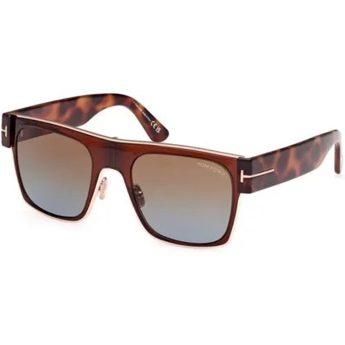 Gradient Braun Sonnenbrille, Glänzend Dunkelbrauner Rahmen - Tom Ford - Modalova