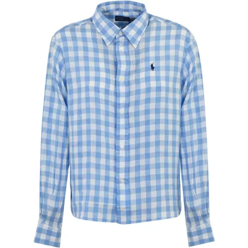 Linen Shirt Long Sleeve Button Closure Embroidered Logo , female, Sizes: M, S, L, XS - Ralph Lauren - Modalova