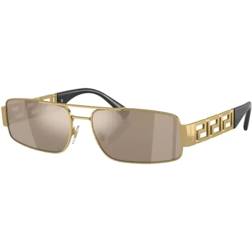 Gold Sunglasses with Original Case , male, Sizes: 60 MM - Versace - Modalova