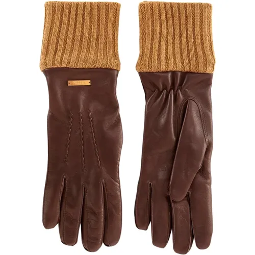 Schokoladenbraune Handschuhe , Damen, Größe: 8 IN - Giuliva Heritage - Modalova