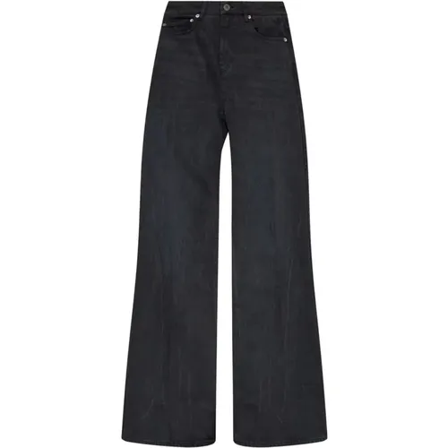 Schwarze Wide-Leg Jeans , Damen, Größe: W26 - Ami Paris - Modalova