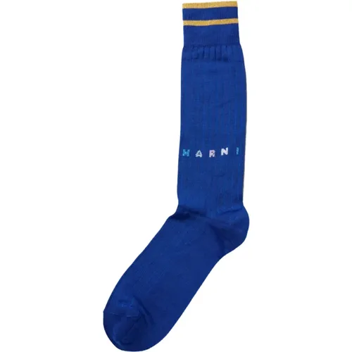 Intarsia Logo Socks , male, Sizes: M - Marni - Modalova