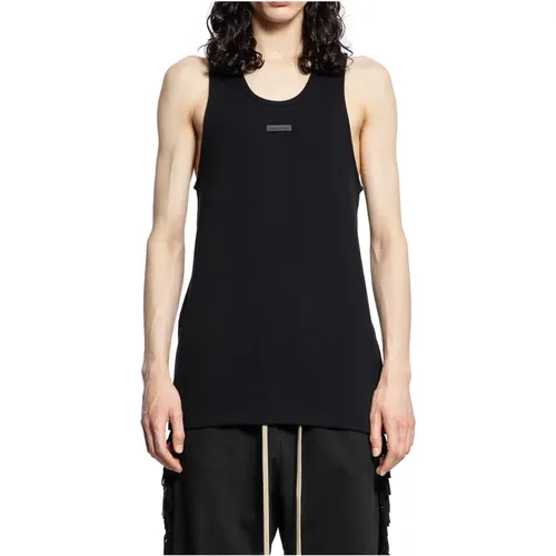 Geripptes Tanktop Schwarz Scoop Neck - Fear Of God - Modalova