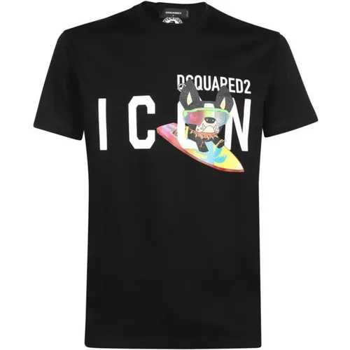 Icon Printed T-Shirt , male, Sizes: S, 2XL, XL - Dsquared2 - Modalova