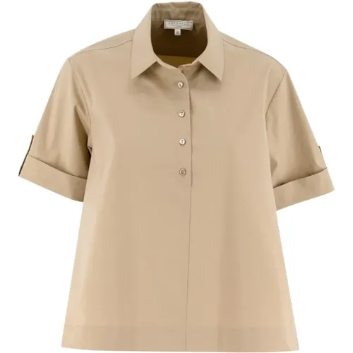 Elegante Braune Bluse mit ausgestellter Linie , Damen, Größe: XS - Antonelli Firenze - Modalova