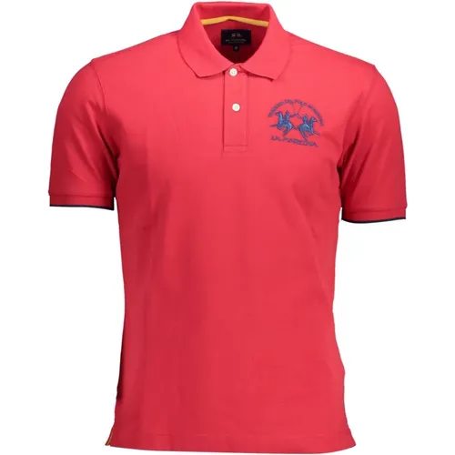 Rotes Baumwoll Polo Shirt, Kurzarm, Regular Fit - LA MARTINA - Modalova