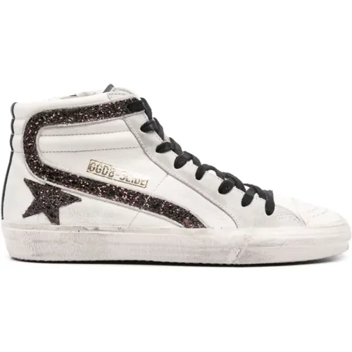 Sequin Sneakers with Leather Panels , female, Sizes: 5 UK, 3 UK, 8 UK, 7 UK, 6 UK - Golden Goose - Modalova