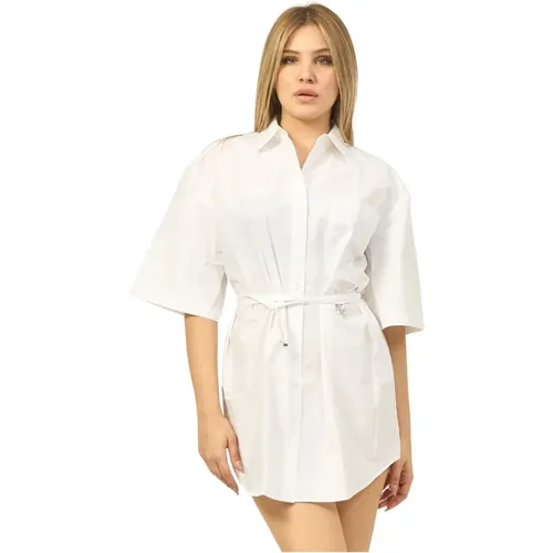 Shirt Dress with Short Sleeves , female, Sizes: 2XL, L - Hugo Boss - Modalova