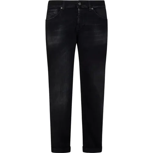 Schwarze Skinny-Fit Stretch Denim Jeans , Herren, Größe: W33 - Dondup - Modalova