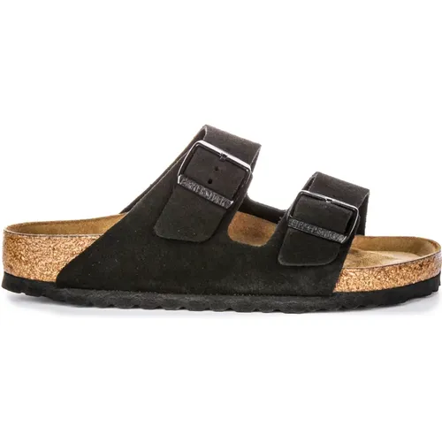 Suede Soft Footbed Sandals , male, Sizes: 4 UK, 5 UK, 8 UK, 9 UK, 10 UK, 7 UK, 11 UK, 6 UK, 12 UK, 3 UK - Birkenstock - Modalova