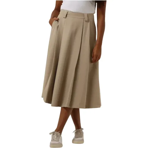 Beiger Midirock Maganmw Skirt , Damen, Größe: 2XL - My Essential Wardrobe - Modalova