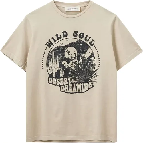 Sand T-Shirt mit Smart Print - Sofie Schnoor - Modalova