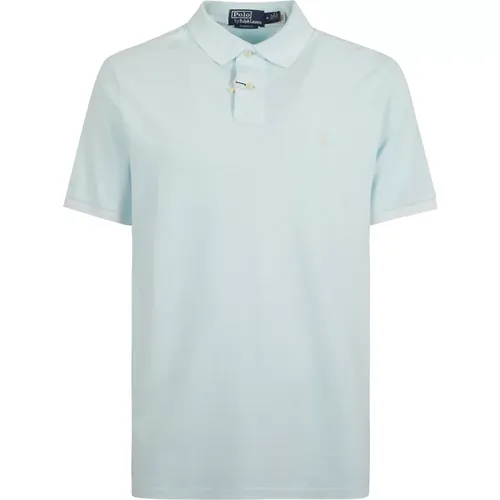 Blaues Polo T-Shirt Baumwolle Gewebe , Herren, Größe: L - Ralph Lauren - Modalova