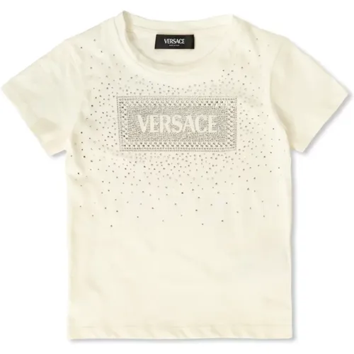 T-Shirt mit Glasperlen Versace - Versace - Modalova