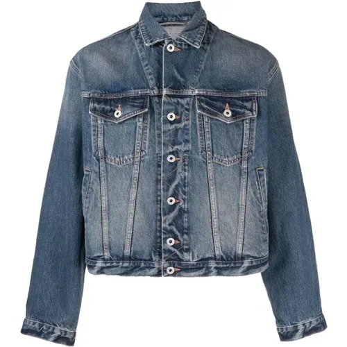 Cropped Denim Jacket , male, Sizes: L, XL - Kenzo - Modalova