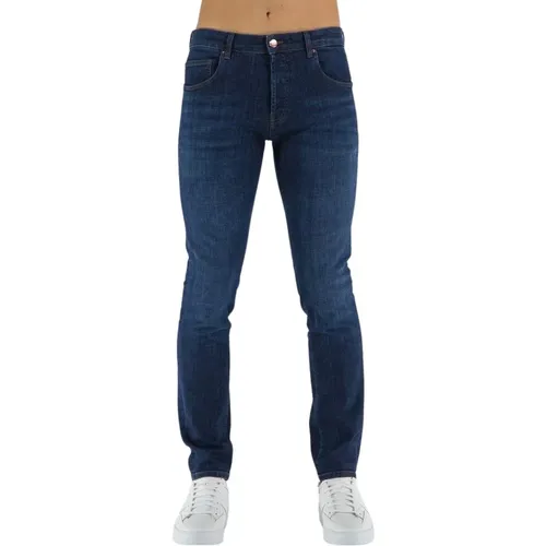 Elegante dunkelblaue Slim Fit Jeans , Herren, Größe: W38 - Don The Fuller - Modalova