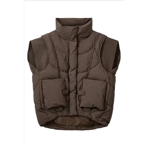 Quilted Dark Coffee Vest , female, Sizes: S, L, M, XS - Sofie Schnoor - Modalova