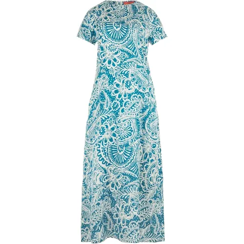 Blau Dragonfly Paisley Muster Kleid , Damen, Größe: S - Gallo - Modalova