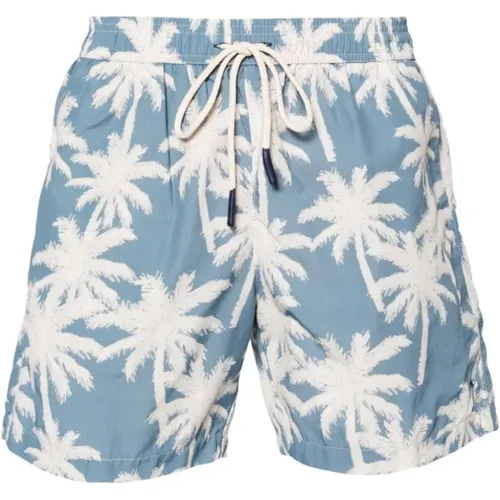 Clear Palm Tree Swim Shorts , male, Sizes: XL, S, L - Manebí - Modalova